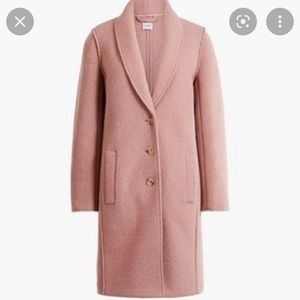 J. Crew Factory Boiled Wool Topcoat in Blush Pink